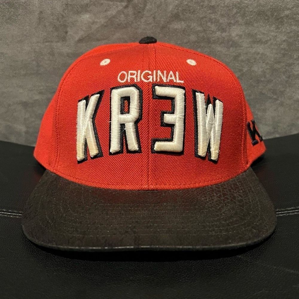 KR3W Team 2 Snake Print Embossed Logo Snapback Hat / Adjustable